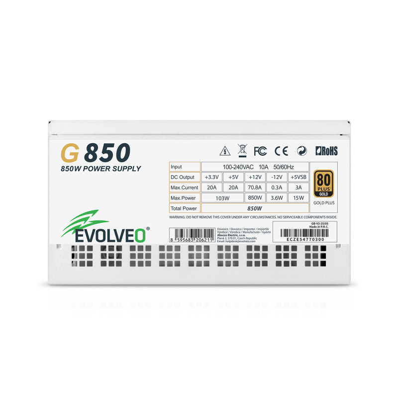 EVOLVEO G850, 850W/ ATX 3.1/ 80+ GOLD/ Modular