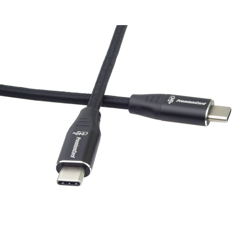 PremiumCord Kabel USB-C M/M, 240 W 480 MBps, 0,5 m