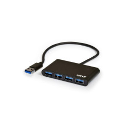 NONAME - PORT CONNECT USB HUB, 4x USB 3.0, čierny