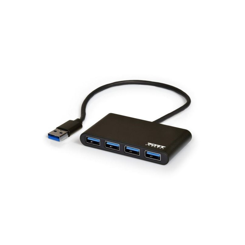 NONAME - PORT CONNECT USB HUB, 4x USB 3.0, čierny