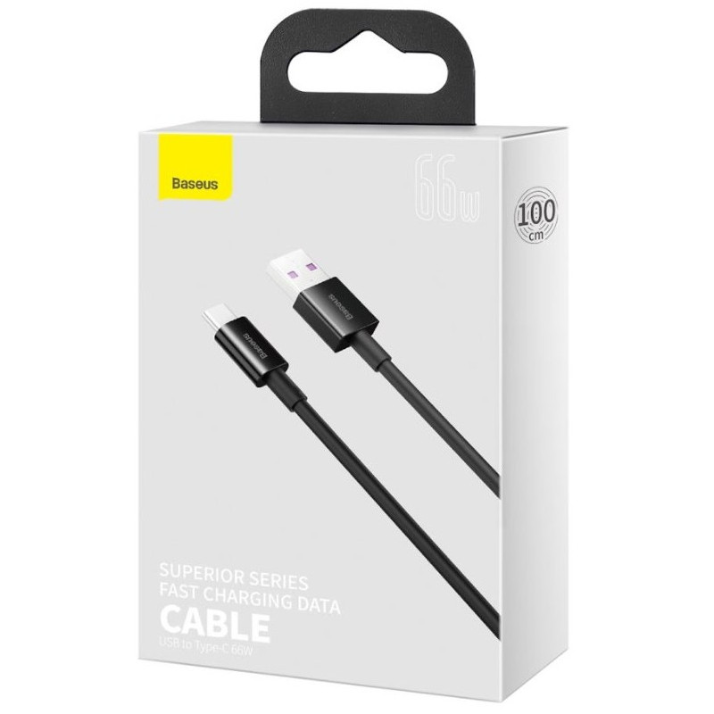 NONAME - Baseus dátový kábel Superior USB-C 1m 6A 66W černý