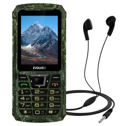 EVOLVEO StrongPhone Z6, IP68 odolný Dual SIM telefón, 2,8'' LCD, 4000mAh, Powerbanka, lovec. kamufláž