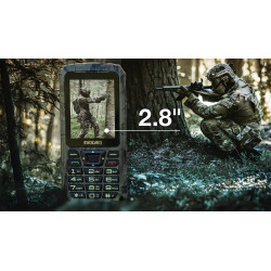 EVOLVEO StrongPhone Z6, IP68 odolný Dual SIM telefón, 2,8'' LCD, 4000mAh, Powerbanka, lovec. kamufláž