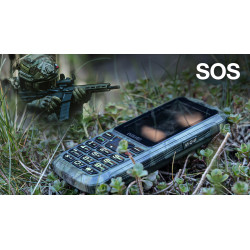 EVOLVEO StrongPhone Z6, IP68 odolný Dual SIM telefón, 2,8'' LCD, 4000mAh, Powerbanka, lovec. kamufláž