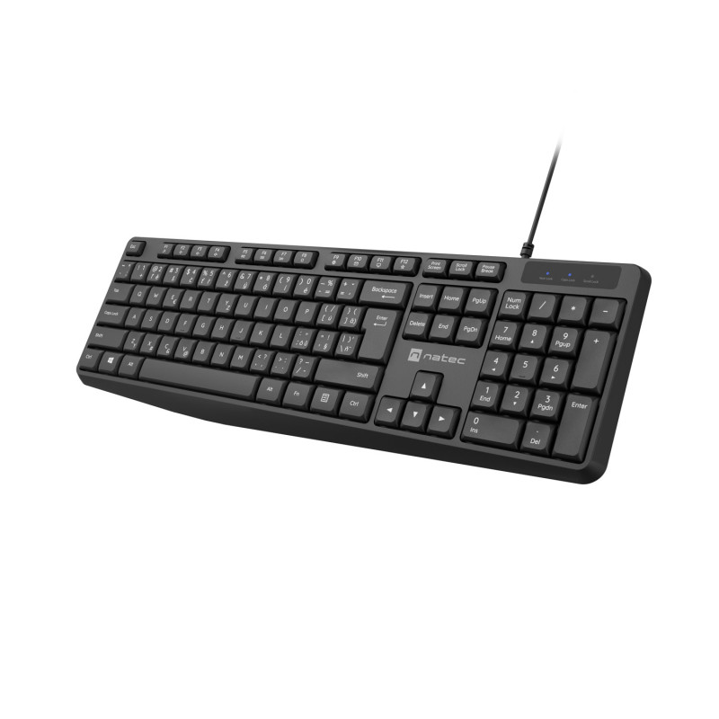 Natec klávesnica Nautilus 2/Drôtová USB/ CZ- SK layout/Čierna