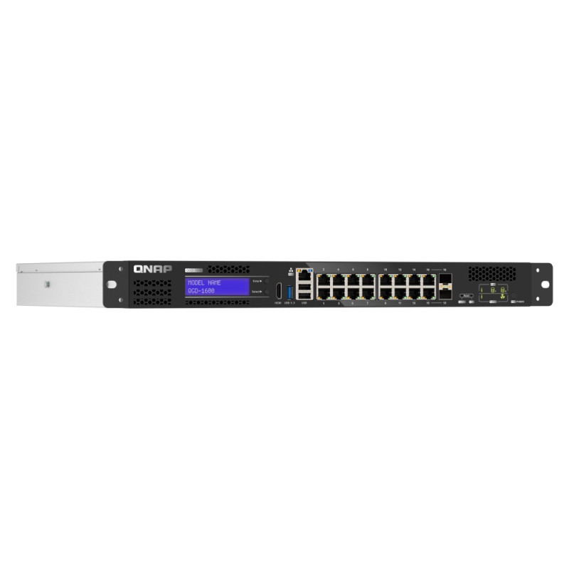 QNAP riadený switch QGD-1600-8G (16x GbE, 4core CPU, 8GB RAM, 2x 2,5'' SATA, 2x PCIe, 1x HDMI, 3x USB)