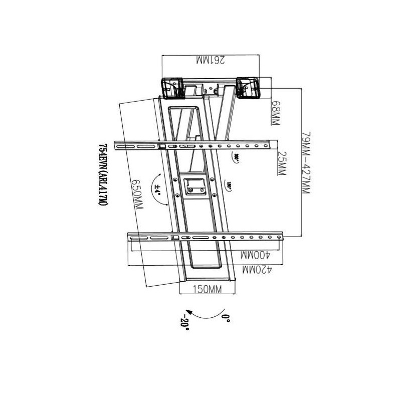 TB TOUCH - TB TV wall mount 37-70'', 35kg, max VESA 600x400