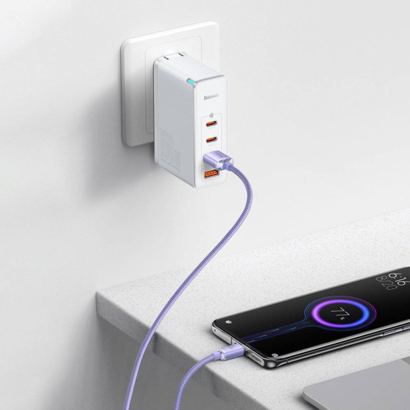 NONAME - Baseus CAJY000505 Crystal Shine Series Dátový Kabel USB - USB-C 100W 2m Purple