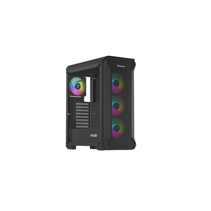 Počítačová skriňa Genesis IRID 505 ARGB V2/Midi Tower/Transpar./Čierna