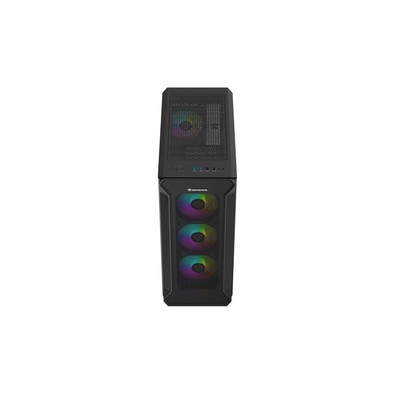 Počítačová skriňa Genesis IRID 505 ARGB V2/Midi Tower/Transpar./Čierna