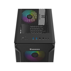 Počítačová skriňa Genesis IRID 505 ARGB V2/Midi Tower/Transpar./Čierna