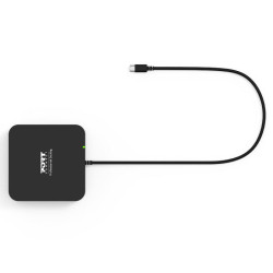 NONAME - PORT CONNECT USB-C Dokovacia stanica 10v1, 2x4K Display Port, 5x USB-A, USB-C 85W PD, Ethernet, SD
