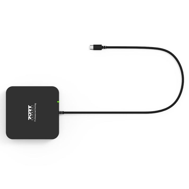 NONAME - PORT CONNECT USB-C Dokovacia stanica 10v1, 2x4K Display Port, 5x USB-A, USB-C 85W PD, Ethernet, SD