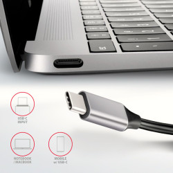 AXAGON HMC-6H4A, USB 3.2 Gen 1 húb, porty 4x USB-A, HDMI 4k/30Hz, PD 100W, kábel USB-C 20cm