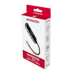 AXAGON HMC-6H4A, USB 3.2 Gen 1 húb, porty 4x USB-A, HDMI 4k/30Hz, PD 100W, kábel USB-C 20cm