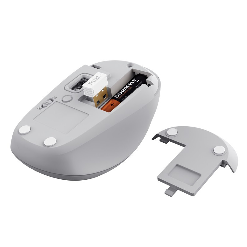 TRUST Yvi+ Multi-Device/Kancelárska/Optická/1 600 DPI/USB+BT/Biela