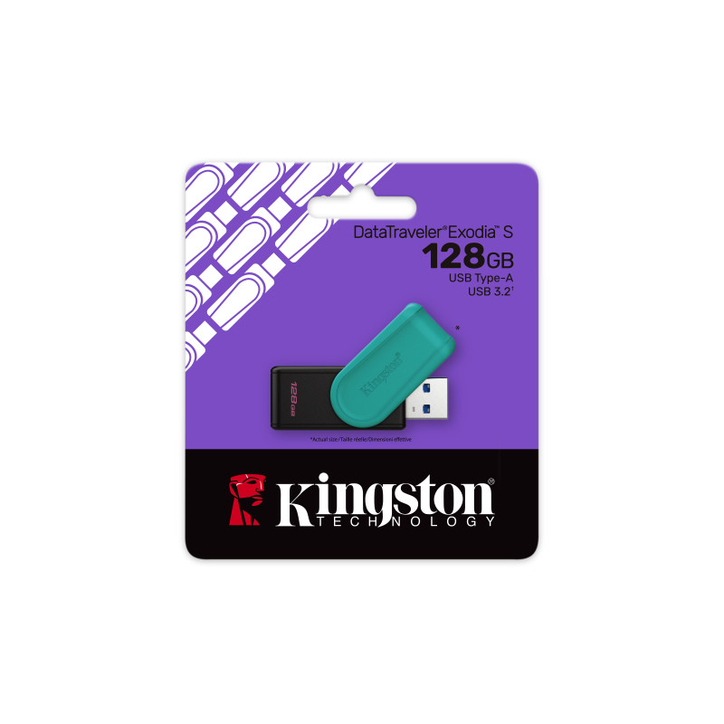 KINGSTON - DataTraveler Exodia S/128GB/USB 3.2/USB-A/Modrá