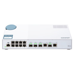 QNAP riadený switch QSW-M408-2C (12portov: 8x Gigabit port + 4x 10G SFP+ /2x 10GbE kombo porty)