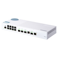 QNAP riadený switch QSW-M408-2C (12portov: 8x Gigabit port + 4x 10G SFP+ /2x 10GbE kombo porty)