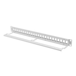 LANBERG PATCH PANEL BLANK 24 PORTOV 1U PRO MODULY KEYSTONE ŠEDÝ