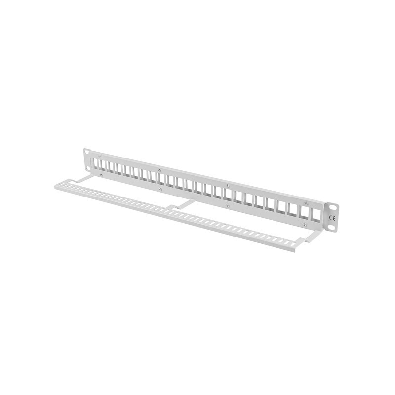 LANBERG PATCH PANEL BLANK 24 PORTOV 1U PRO MODULY KEYSTONE ŠEDÝ