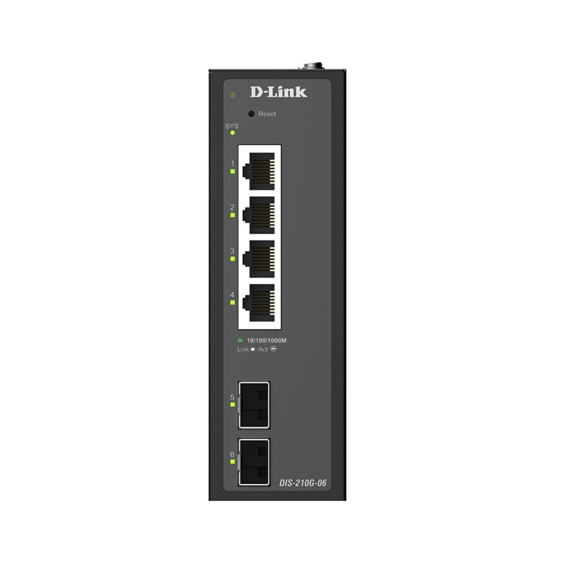 D-Link DIS-210G-06 6-port Gigabit Industrial Smart Managed Switch with 2 x SFP Ports