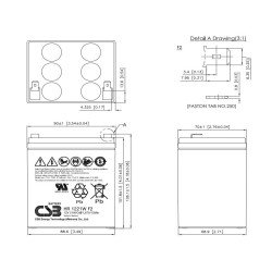 EATON - Batérie CSB HR1221WF2, 12V, 5Ah/21W, F2