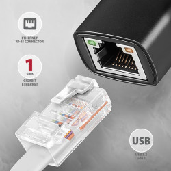 AXAGON ADE-AR, USB-A 3.2 Gen 1 - Gigabit Ethernet sieťová karta, Realtek 8153, auto inštal