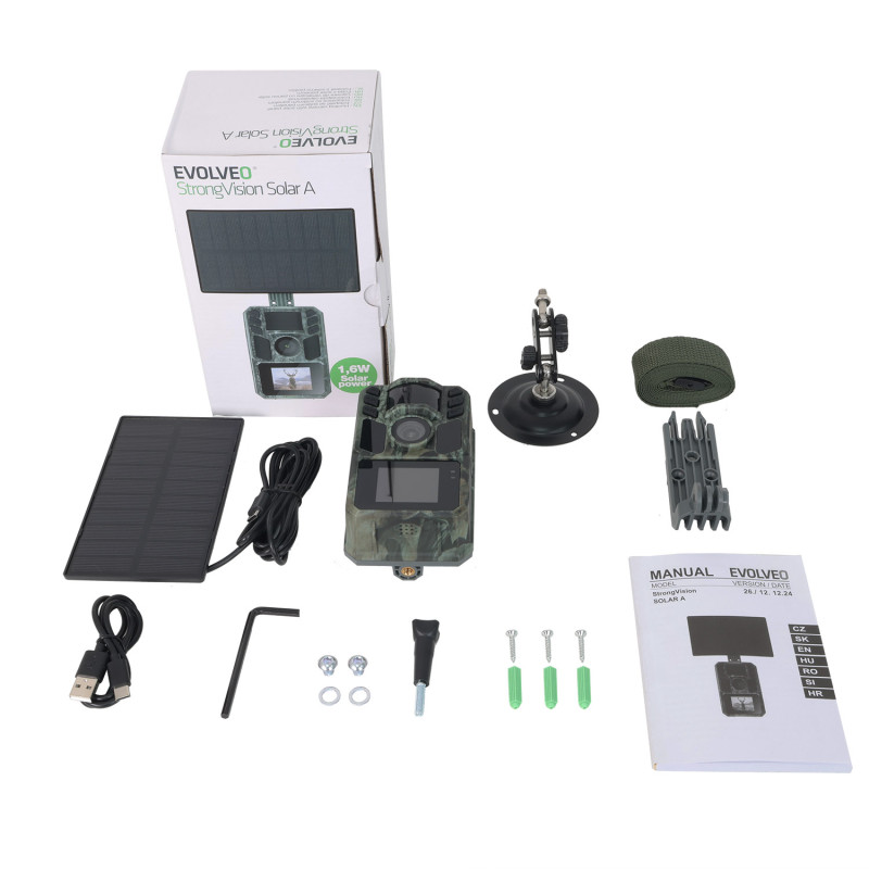 EVOLVEO StrongVision Solar WiFi, fotopasca & bezpečnostná kamera, solárny panel, 5.000mAh