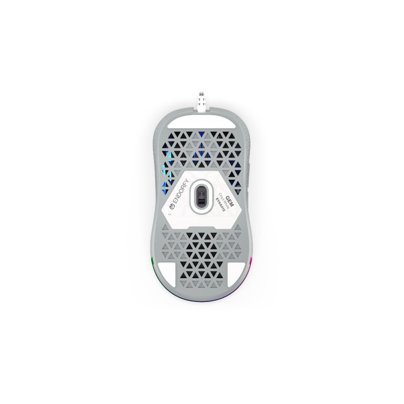 Endorfy GEM/Herná/Optická/Pre pravákov/8 000 DPI/Drôtové USB-A/Biela