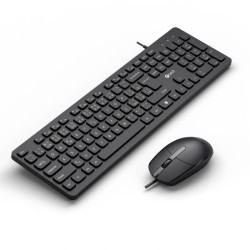 Klávesnica C-TECH KBM-105, drôtový combo set s myšou, USB, CZ/SK