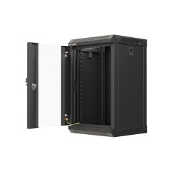 LANBERG RACKOVÁ SKRIŇA 10'' NÁSTENNÁ 9U/300X300 (FLAT PACK) S PRESKLENÝMI DVERMI ČIERNA