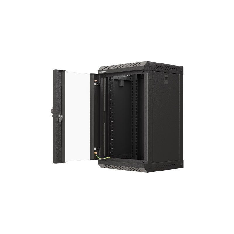 LANBERG RACKOVÁ SKRIŇA 10'' NÁSTENNÁ 9U/300X300 (FLAT PACK) S PRESKLENÝMI DVERMI ČIERNA