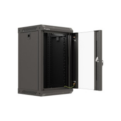 LANBERG RACKOVÁ SKRIŇA 10'' NÁSTENNÁ 9U/300X300 (FLAT PACK) S PRESKLENÝMI DVERMI ČIERNA