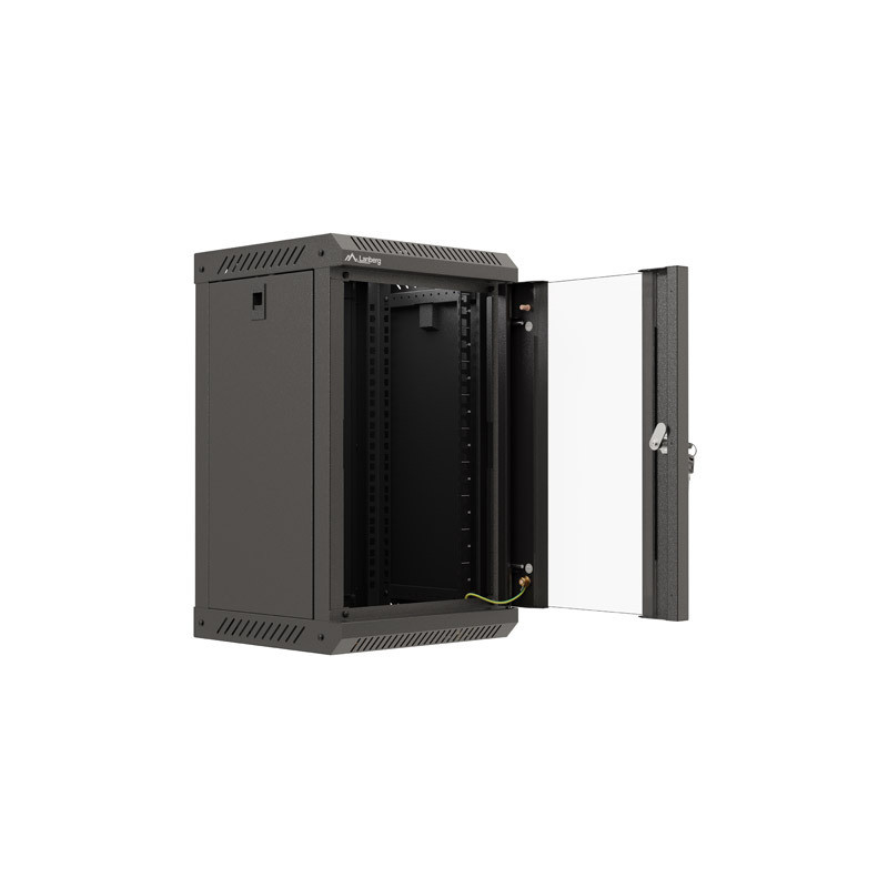 LANBERG RACKOVÁ SKRIŇA 10'' NÁSTENNÁ 9U/300X300 (FLAT PACK) S PRESKLENÝMI DVERMI ČIERNA