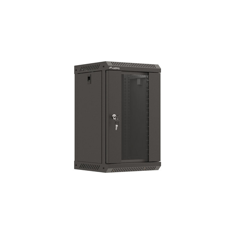 LANBERG RACKOVÁ SKRIŇA 10'' NÁSTENNÁ 9U/300X300 (FLAT PACK) S PRESKLENÝMI DVERMI ČIERNA