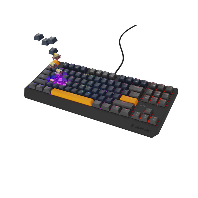 GENESIS herná klávesnica THOR 230/TKL/RGB/Outemu Panda/Drôtová USB/US layout/Naval Blue Positive