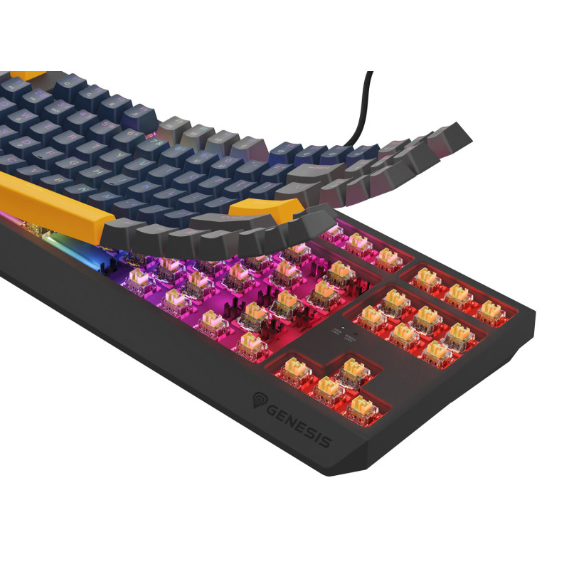 GENESIS herná klávesnica THOR 230/TKL/RGB/Outemu Panda/Drôtová USB/US layout/Naval Blue Positive