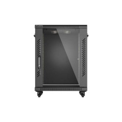LANBERG INŠTALAČNÝ RACK 19'' 15U 600X600 ČIERNE SKLENENÉ DVERE (PLOCHÉ BALENIE)