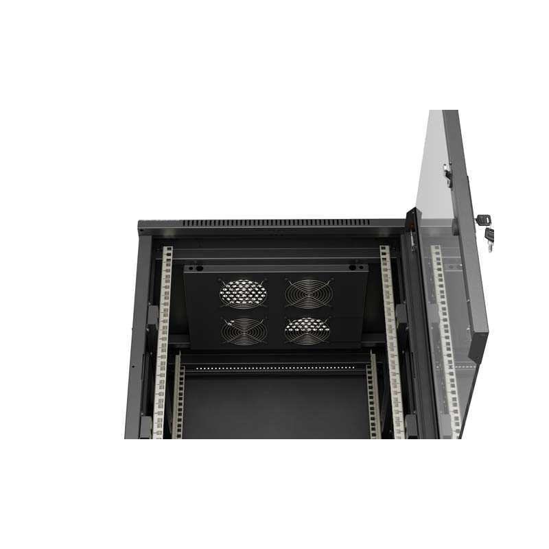LANBERG INŠTALAČNÝ RACK 19'' 15U 600X600 ČIERNE SKLENENÉ DVERE (PLOCHÉ BALENIE)