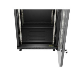 LANBERG INŠTALAČNÝ RACK 19'' 15U 600X600 ČIERNE SKLENENÉ DVERE (PLOCHÉ BALENIE)