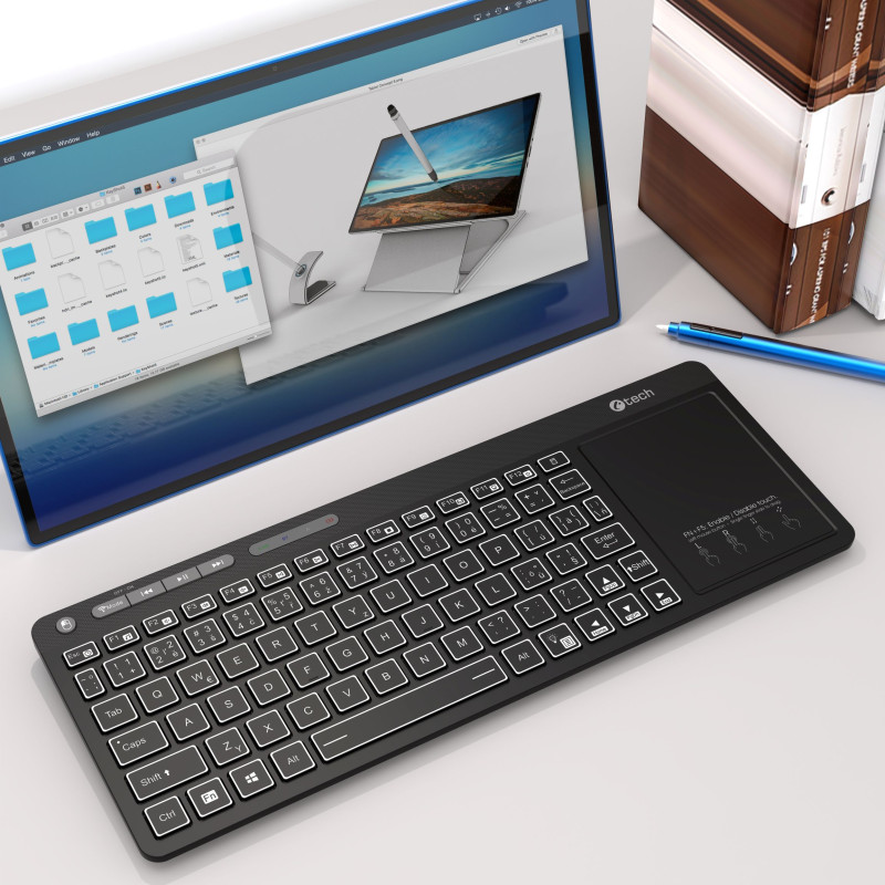Klávesnica C-TECH WLTK-03, Dual, Touchpad