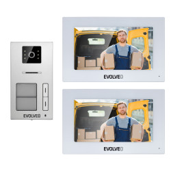 EVOLVEO DoorPhone AP2-2 drôtový videotelefón pre dva byty s aplikáciou, biely