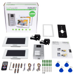 EVOLVEO DoorPhone AP2-2 drôtový videotelefón pre dva byty s aplikáciou, biely
