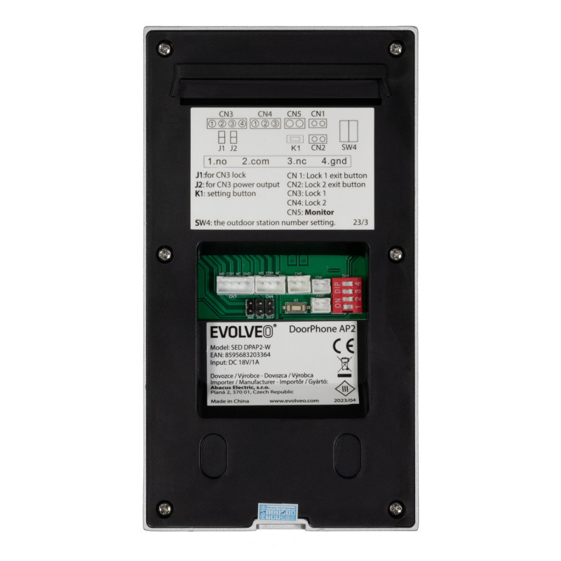 EVOLVEO DoorPhone AP2-2 drôtový videotelefón pre dva byty s aplikáciou, biely