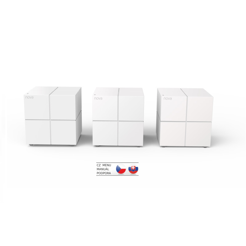 Tenda Nova MW6 (3-balenie) WiFi AC1200 Mesh gigabitový systém, MU-MIMO, 6x GLAN/GWAN, aplikácie SMART CZ