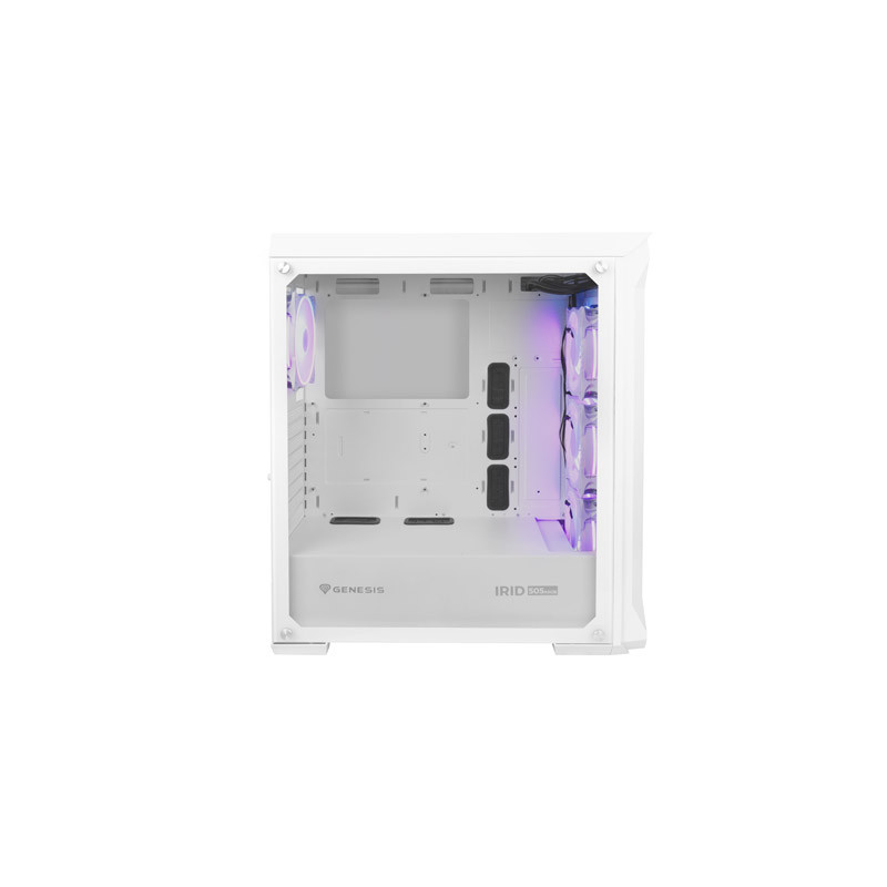 Počítačová skriňa Genesis IRID 505 ARGB V2/Midi Tower/Transpar./Biela