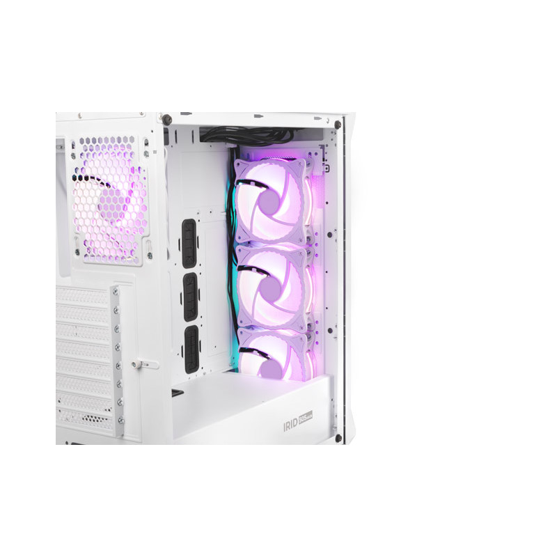 Počítačová skriňa Genesis IRID 505 ARGB V2/Midi Tower/Transpar./Biela