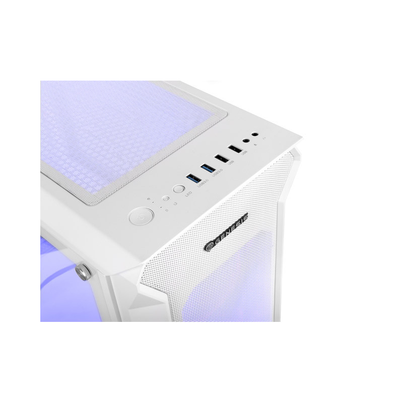 Počítačová skriňa Genesis IRID 505 ARGB V2/Midi Tower/Transpar./Biela
