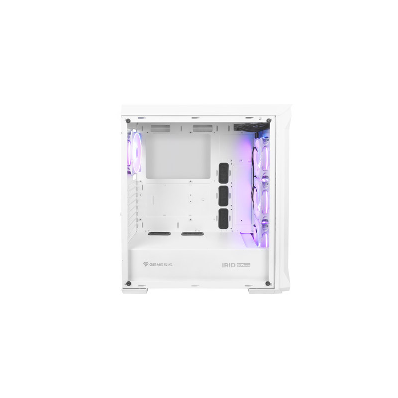 Počítačová skriňa Genesis IRID 505 ARGB V2/Midi Tower/Transpar./Biela